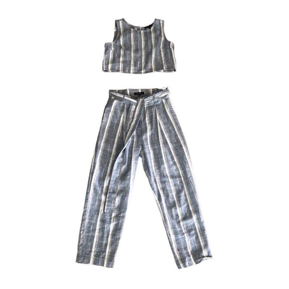 Chocolate Blue and White Striped Set